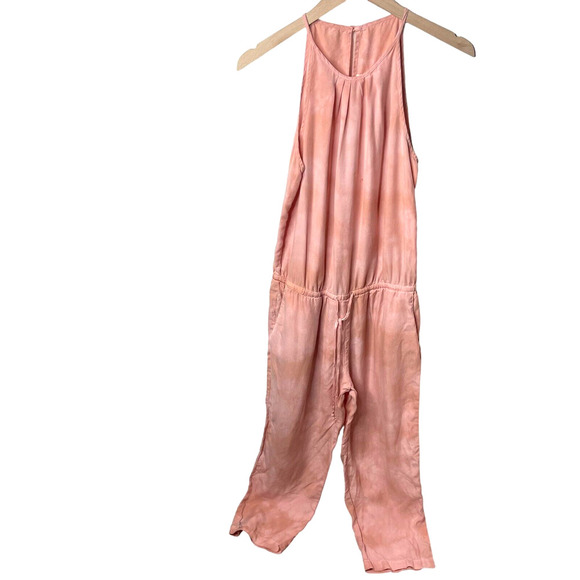 CLOTH & STONE Pink Halted Tie Dye Women's Cropped Leg Jumpsuit, Small - Picture 1 of 9